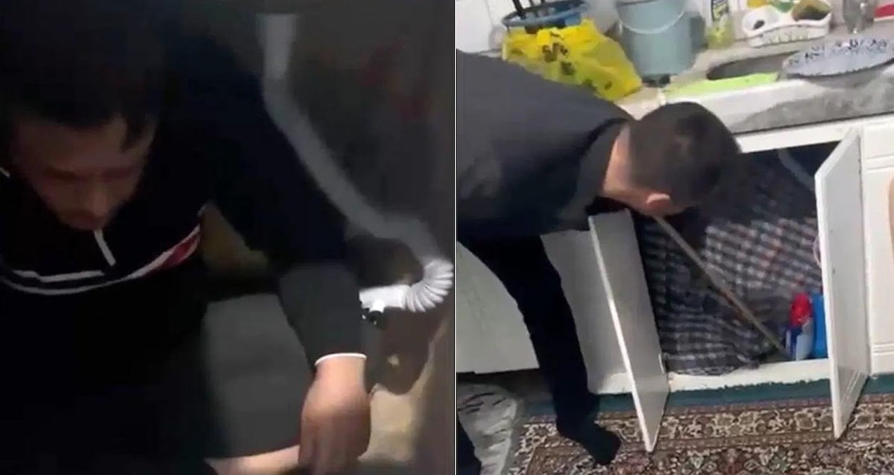 6 yıl hapis cezası olan firari mutfak dolabından çıktı