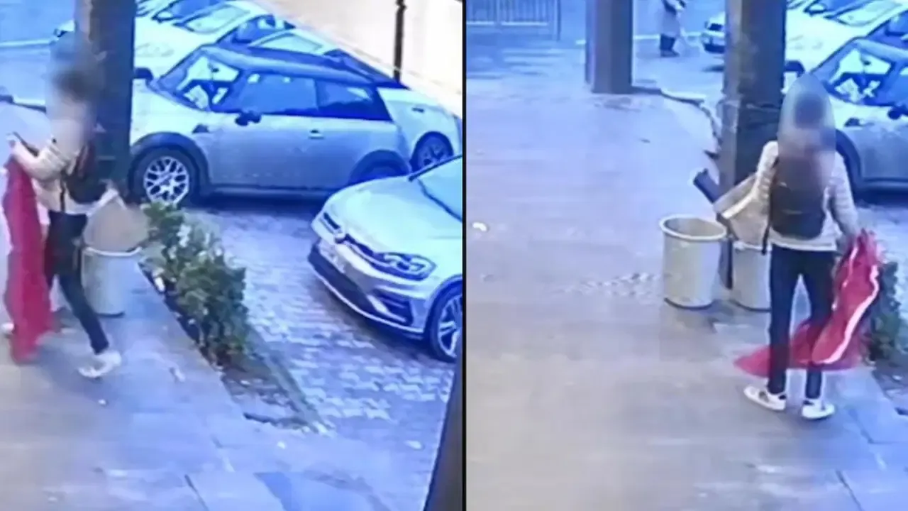 Türk bayrağına saldırıya gözaltı: Koparıp yere atmış, üzerine basmıştı…